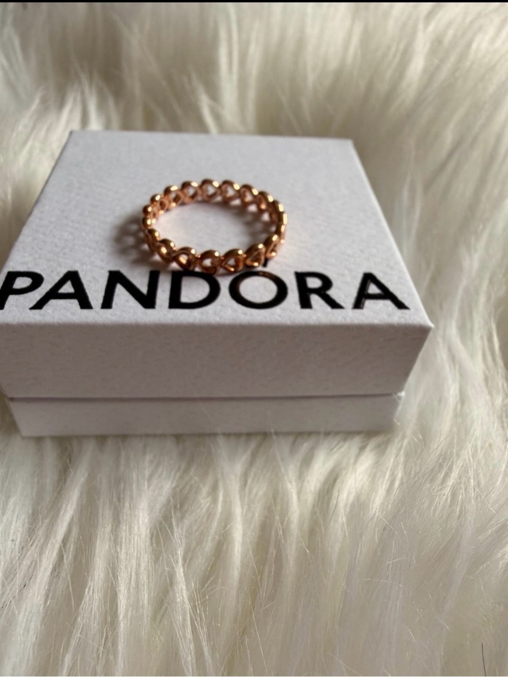 Pandora Rose Gold Band of Hearts Ring